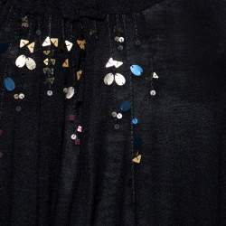 Pre Owned Kenzo Black Embellished Silk Knit Tank Top S