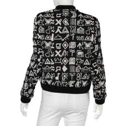 مملوكة مسبقًا جاكيت كينزو بومبر جاكار تريبال أسود سحاب أمامي مقاس وسط (ميديوم)