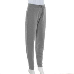 Pre Owned Kenzo Grey Cotton Knit Mini Tiger Logo Detail Joggers S