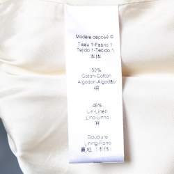 Pre Owned جاكت كينزو مجمع أكمام منفوخة كتان كريمي مقاس متوسط