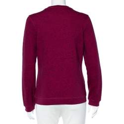 مملوكة مسبقًا سويت شيرت كينزو تيري مطرز حلية نمر وردي داكن مقاس وسط (ميديوم)