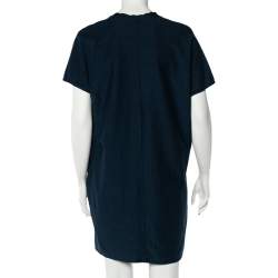 مملوكة مسبقًا Kenzo Navy Blue Cotton Tiger Logo Detail T-Shirt Dress M 