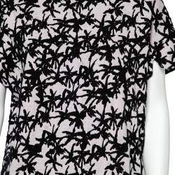 Kenzo Lavender Flocked Abstract Patterned Dress M