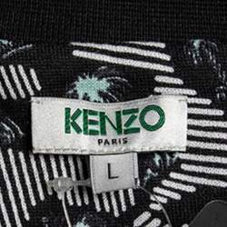 Kenzo Black Abstract Print Cotton Cropped Sweatshirt L
