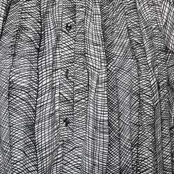 Pre Owned Kenzo Monochrome Printed Cotton Pleated Oversized Shirt Dress S