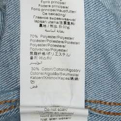 Pre Owned جاكيت كينزو دينم أزرق مطبوع ورد بأزرار أمامية مقاس كبير - لارج