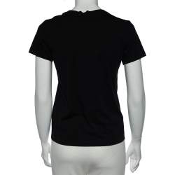 Pre Owned Kenzo Black Tiger Print Cotton Crew Neck T-Shirt S