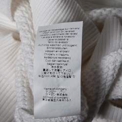 مملوكة مسبقًا Kenzo White Textured Knit Tiger Embossed Crewneck Sweatshirt M