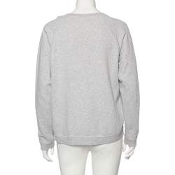 مملوكة مسبقًا Kenzo Grey Cotton Letter Logo Printed Long Sleeve Crewneck Sweatshirt L