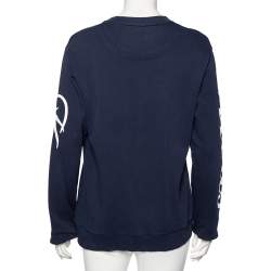 مملوكة مسبقًا سويتشيرت كينزو رقبة مستديرة نمر جامبينغ طباعة شعار قطن كحلي مقاس صغير