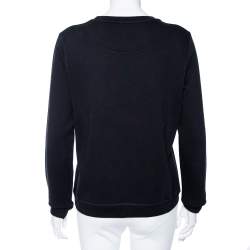 Pre Owned Kenzo Black Eye Embroidered Cotton Sweatshirt L