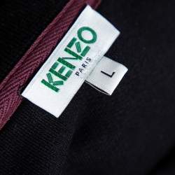 Pre Owned Kenzo Black Eye Embroidered Cotton Sweatshirt L