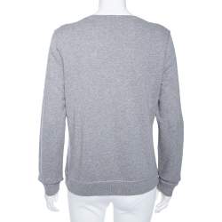 مملوكة مسبقًا Kenzo Grey Cotton Tiger Embroidered Crewneck Sweatshirt L