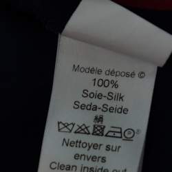 Pre Owned توب كينزو تفاصيل شراشيب حرير أزرق-أحمر مقاس متوسط