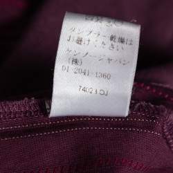 Pre Owned Kenzo Purple Wool Embroidered Detailed Long Sleeve Top S