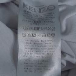 Pre Owned Kenzo White Cotton Logo Embroidered Short Sleeve T-Shirt M