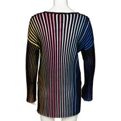Pre Owned Kenzo Multicolor Striped Rib Knit Tunic L