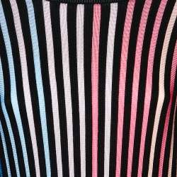 Pre Owned Kenzo Multicolor Striped Rib Knit Tunic L
