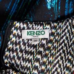 Pre Owned Kenzo Multicolor Printed Textured Sleeveless Top S