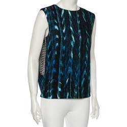 Pre Owned Kenzo Multicolor Printed Textured Sleeveless Top S