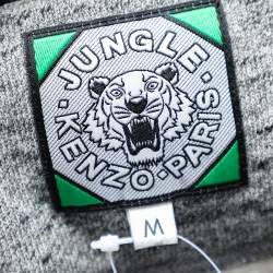 مملوكة مسبقًا Kenzo Jungle Grey Slub Terry Tiger Embroidered Sweatshirt M