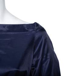 Pre Owned توب كينزو بلا أكتاف حزام قطن كحلي مقاس صغير