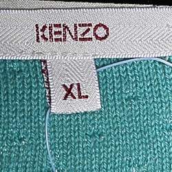 مملوكة مسبقًا Kenzo Cream Patterned Knit & Cotton Trim Detail Button Front Sweater Top XL