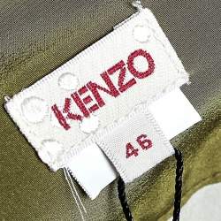 Pre Owned Kenzo Olive Green Crepe Belted Maxi Skirt XL