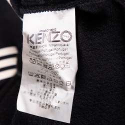Pre Owned Kenzo Black Logo Print Cotton Batwing Sleeve Sweatshirt Dress XS