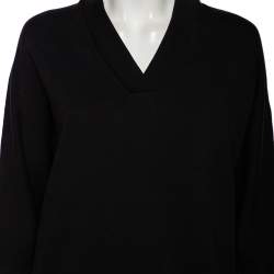 Pre Owned Kenzo Black Logo Print Cotton Batwing Sleeve Sweatshirt Dress XS
