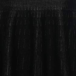 Pre Owned Kenzo Black Wool & Cotton Knit Flared Mini Skirt XL