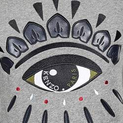 Pre Owned كنزة كينزو قطن تريكو رصاصي بتطريز عين مقاس صغير - سمول 