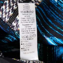 مملوكة مسبقًا تنورة كينزو ألياف صناعية زرقاء طباعة مشوهه سحاب أمامي قصيرة مقاس وسط (ميديوم)