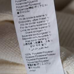 Pre Owned Kenzo Off White Cotton Knit Jumping Tiger Logo Embroidered Sweater XL