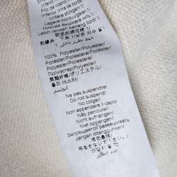 Pre Owned Kenzo Off White Cotton Knit Jumping Tiger Logo Embroidered Sweater XL