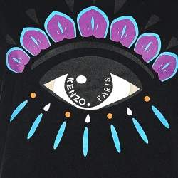 Kenzo Black Cotton Eye Printed T-Shirt M