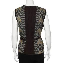 Kenzo Multicolor Wool Belted Open Front Cardigan XL