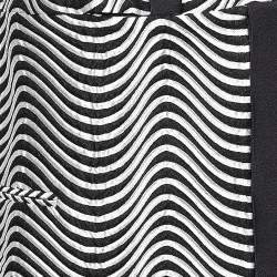 Kenzo Monochrome Patterned Jacquard Asymmetric Detail Sleeveless Jacket M