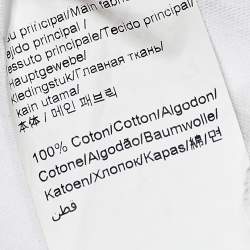 Pre Owned Kenzo White Logo Cotton Printed Sleeve Round Neck T-Shirt L