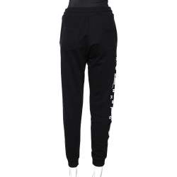 مملوكة مسبقًا Kenzo Black Logo Printed Knit Joggers S
