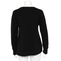 Pre Owned Kenzo Black Logo Embroidered Wool Blend Asymmetric Hem Sweater XL