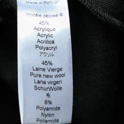 Pre Owned Kenzo Black Logo Embroidered Wool Blend Asymmetric Hem Sweater XL