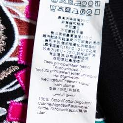 Pre Owned Kenzo Black Tiger Logo Embroidered Cotton Sweatshirt M