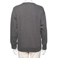 مملوكة مسبقًا Kenzo Grey Cotton Tiger Embellished Long Sleeve Sweatshirt S