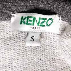 مملوكة مسبقًا Kenzo Grey Cotton Tiger Embellished Long Sleeve Sweatshirt S