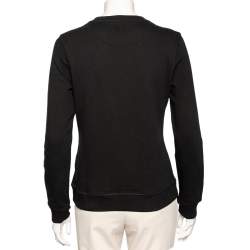 Pre Owned سويت شيرت برقبة مستديرة كينزو لورك س وقطن أسود طباعة نمر مقاس وسط -ميديوم