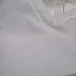 Pre Owned Kenzo White Cotton Logo Printed V-Neck Sweatshirt XS