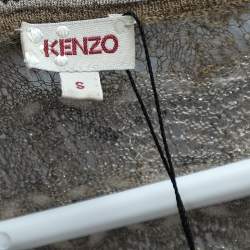 Kenzo Beige Wool & Mohair Tiered Mini Dress S