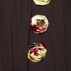 Kenzo Brown Knit Floral Applique Detailed Top S