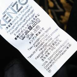 مملوكة مسبقًا Kenzo Black Metallic Tiger Printed Cotton Crewneck T-Shirt L